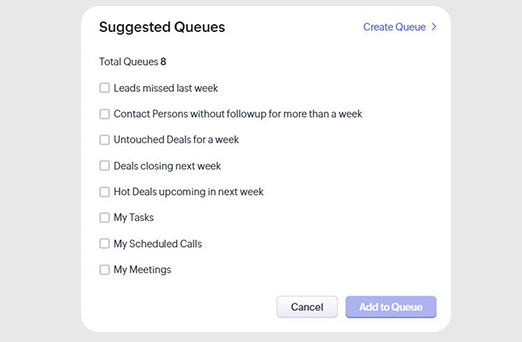 Zoho CRM Workqueue Dashboard